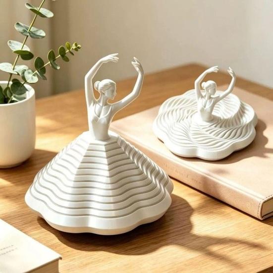 3D Printed Spinning Ballerina Fidget Toy Ballet Dancer Spinner Spiral Sensory Toy for Stress Relief Home Office Desktop Decoration
