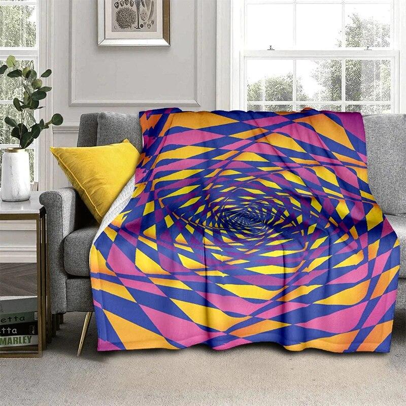 

3D-смугастий плед, м’який плюш, ліжко, що кидається, мультфільм, пікнік Bettdecke Geschenk, тонкі ковдри, сучасні фланелеві ковдри Gedruckt 75cm x 90cm