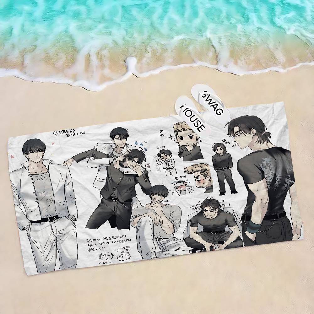 Bl Anime Vergeltung Strandtuch Bunte Handtücher für Mädchen Mikrofaser Schnelltrocknend Sandfrei Strand Yoga Spa Fitnessstudio Pool