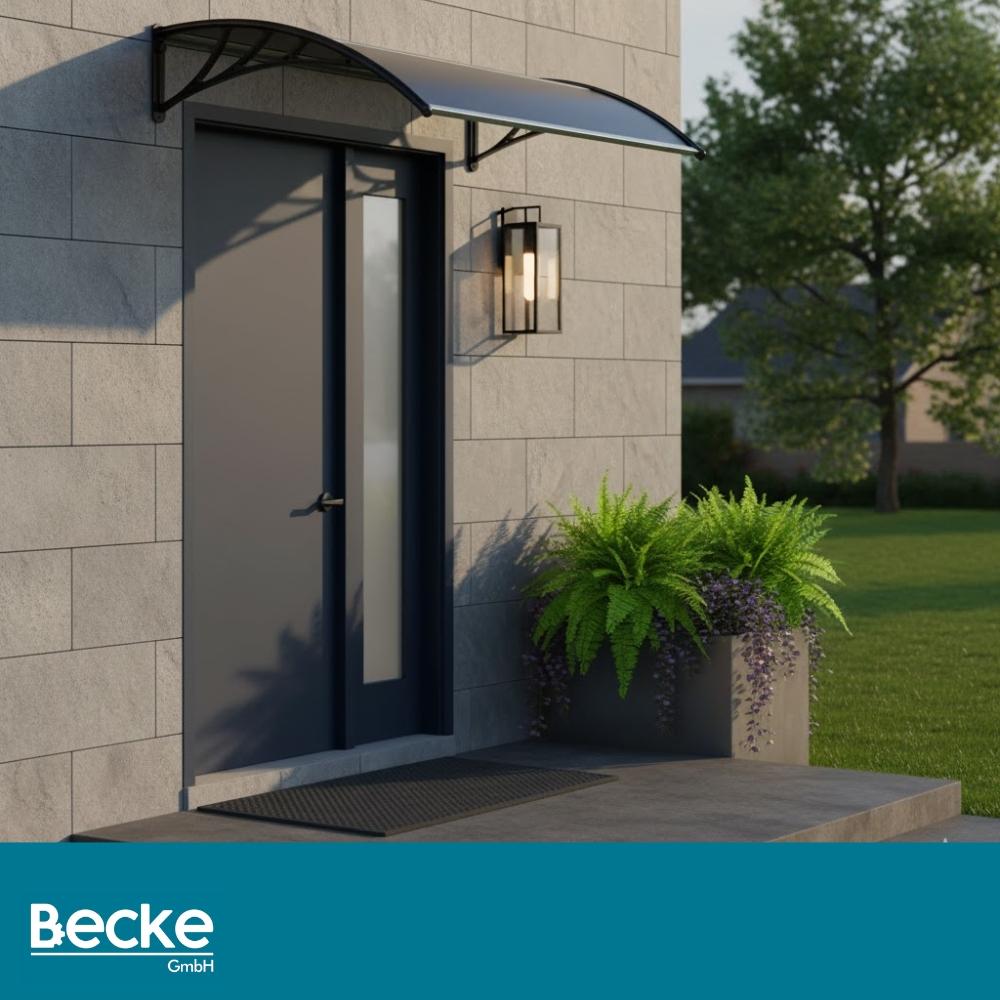 Door canopy 150 x 80 cm gray