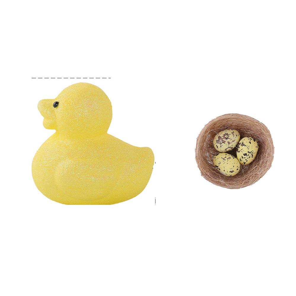 Foam Easter Duck Ornament Set DIY Crafts Simulation Egg Bird Nest Painted Egg Toy Party Favors
