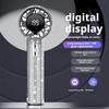 Full Diamond Luxury Craftsmanship Portable Handheld Turbo Fan 3 Gear Wind Long Battery Life With Digital Display