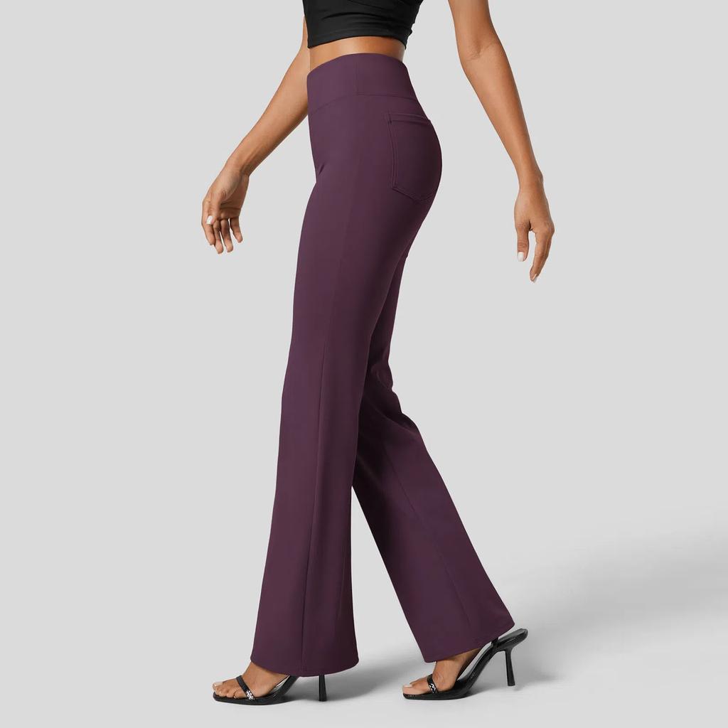 Women's Fashion Casual Solid Colour Yoga Flare High Waist Hip Lifting Wide Leg Sweatpants