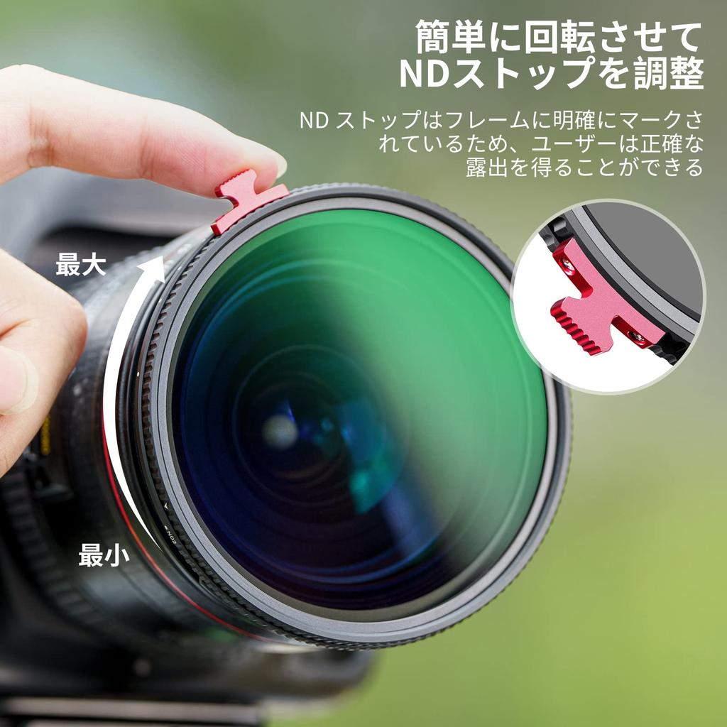 NEEWER 72mm Black Diffused Effect Variable ND HD Neutral Density Filter for Dreamy Cinematic No 1/4" Filter, 2-in-1 ND2-ND32 Filter, Effects,