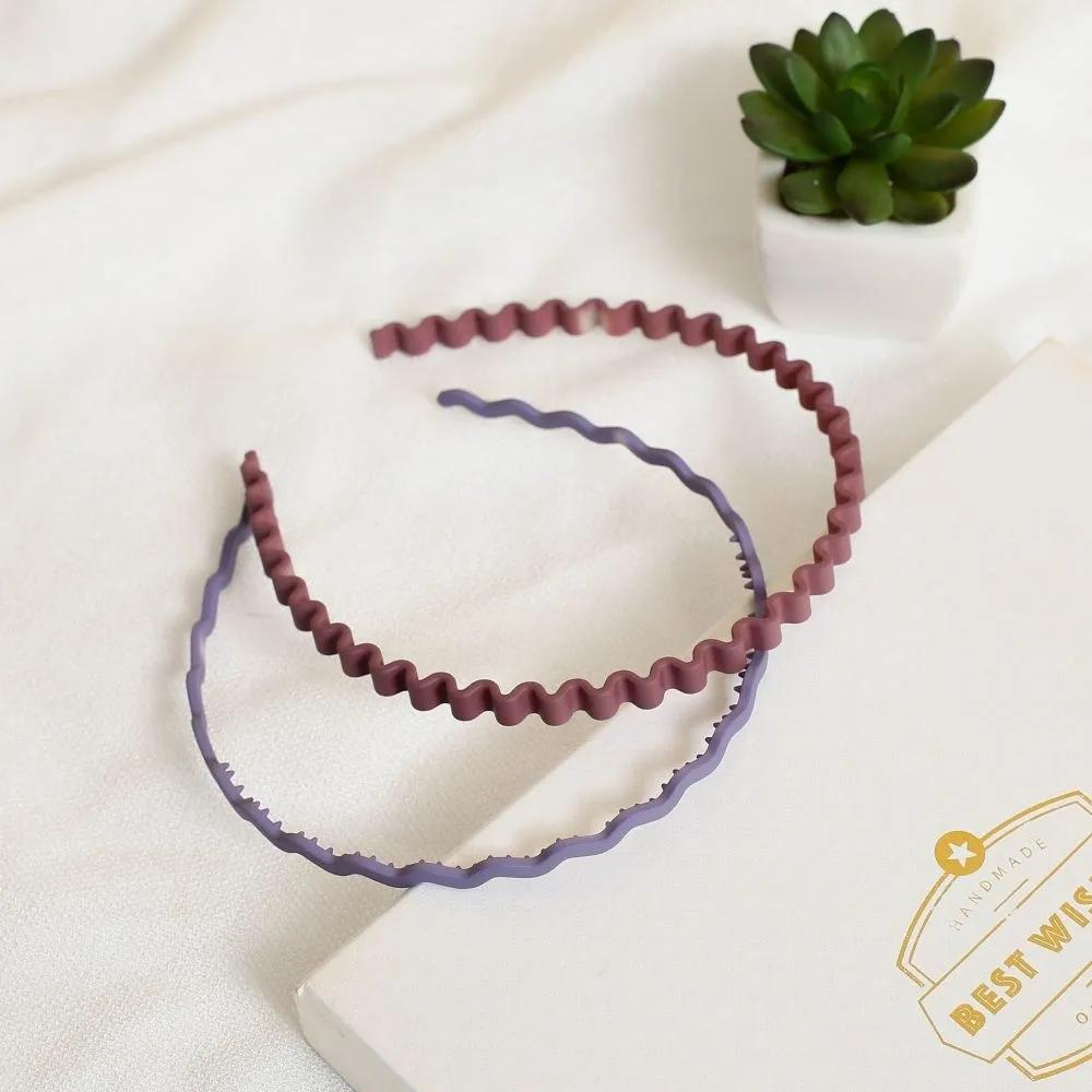 Hairband Daily Hairband Angel Shushu Matte Wave Set Pink Purple