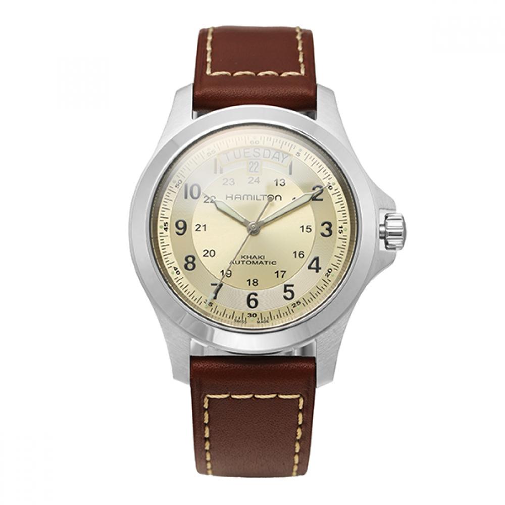 

Чоловічий шкіряний годинник Hamilton H64455523 Khaki Field King S H64455523