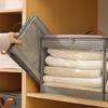 Non-woven Fabric Square Storage Box Zippered Large Capacity Underwear Storage Box with Handle Space Saving