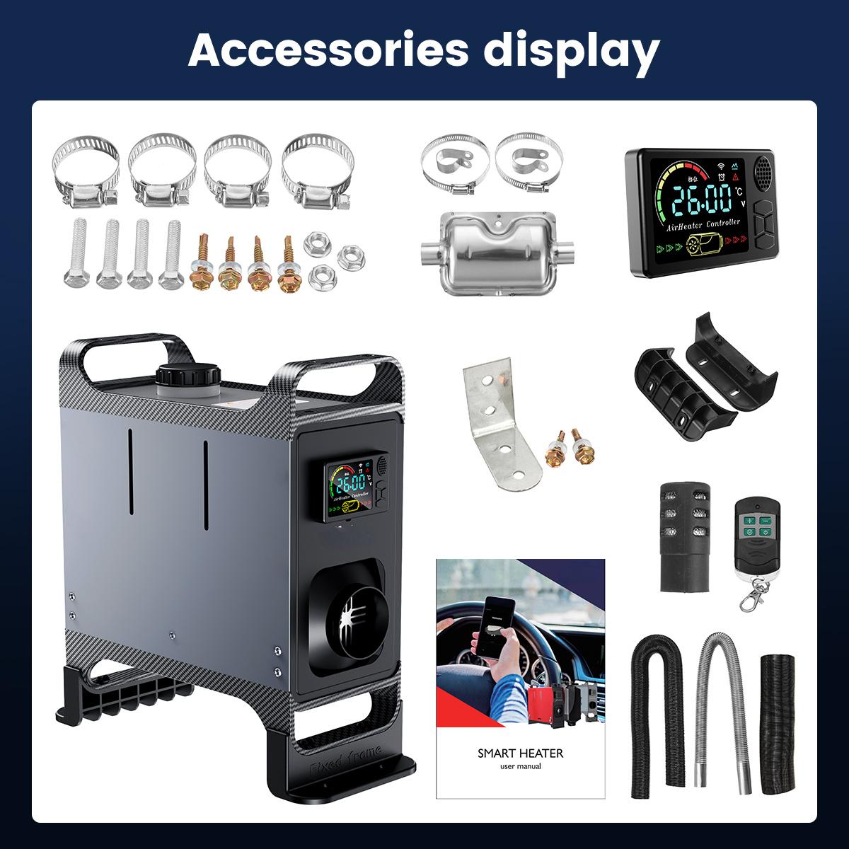 

Все в одном дизельном воздушном автомобильном обогревателе, 5-8 кВт, регулируемый, 12 В, ЖК-дисплей, английский пульт дистанционного управления, встроенный парковочный обогреватель type 1