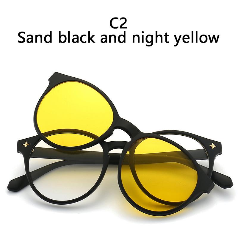 1PCS Magnetic Polarized Clip On Sunglasses Women Men Plastic TR Frame For Night Vision Driving Sunglasses UV400