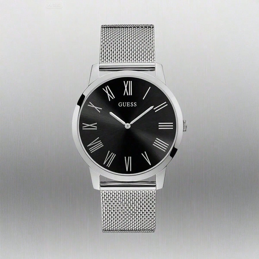 

Guess Men s Minimalist Quartz Watch - Blue Steel Mesh Strap | Business/Formal/Daily Gift for Men W1263G1