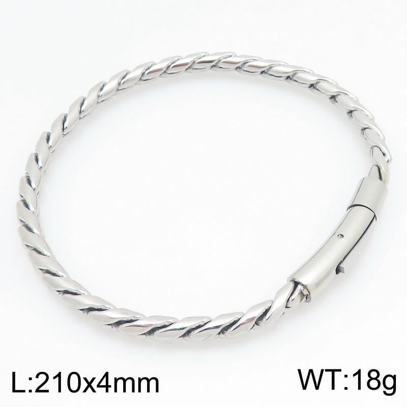 Simple Hip Hop Twist Chain Bracelet, Versatile Personality Vacuum Plated 18k Keel Chain Stainless Steel Men s Necklace
