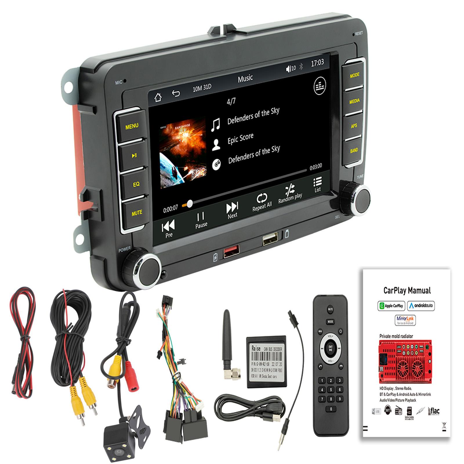 

7 Wireless Carplay Bluetooth Stereo Radio FM Car MP5 Player For Volkswagen Cars чёрный