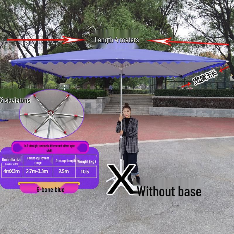 Large Outdoor Rectangular Sunshade Umbrella - Commercial Folding Awning for Courtyard