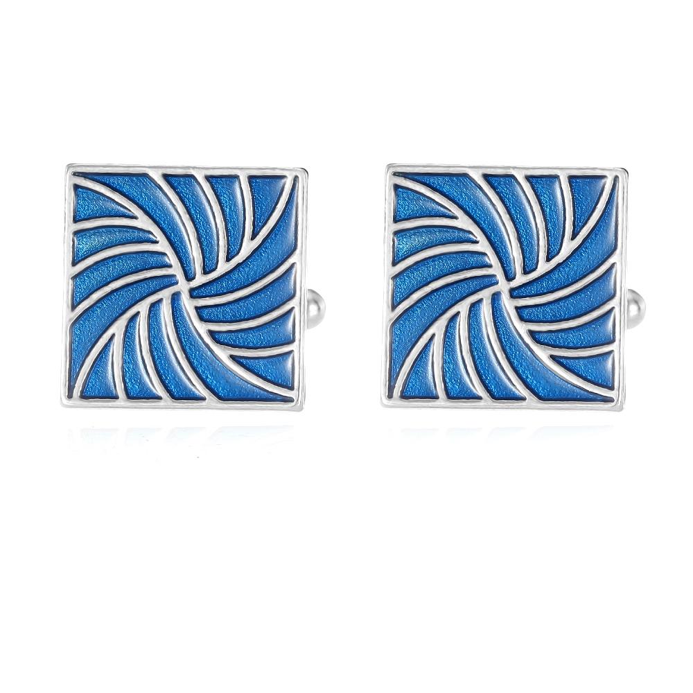 Moder Mens Coloful Pattern Square Cufflinks Pastel Sail Shaped Sleeve Button Birthday Anniversary Father's Day Pretty Gift