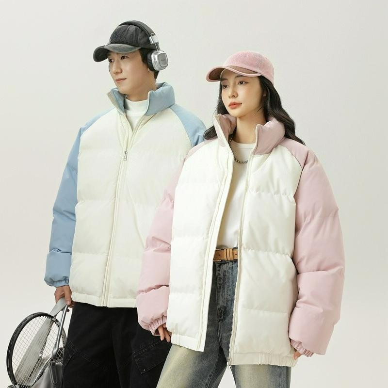 Cotton-padded Clothes for Men and Women with The Same Style In Winter, Stand-up Collar, Windproof, Thickened Cotton-padded Clothes, Color Matching