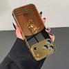 Golden Steed Wood Grain Gold Metallic Paint Glass Phone Case For iPhone 17 11 12 13 14 15 16 Pro Max 15 Plus 17Air 16E Cover