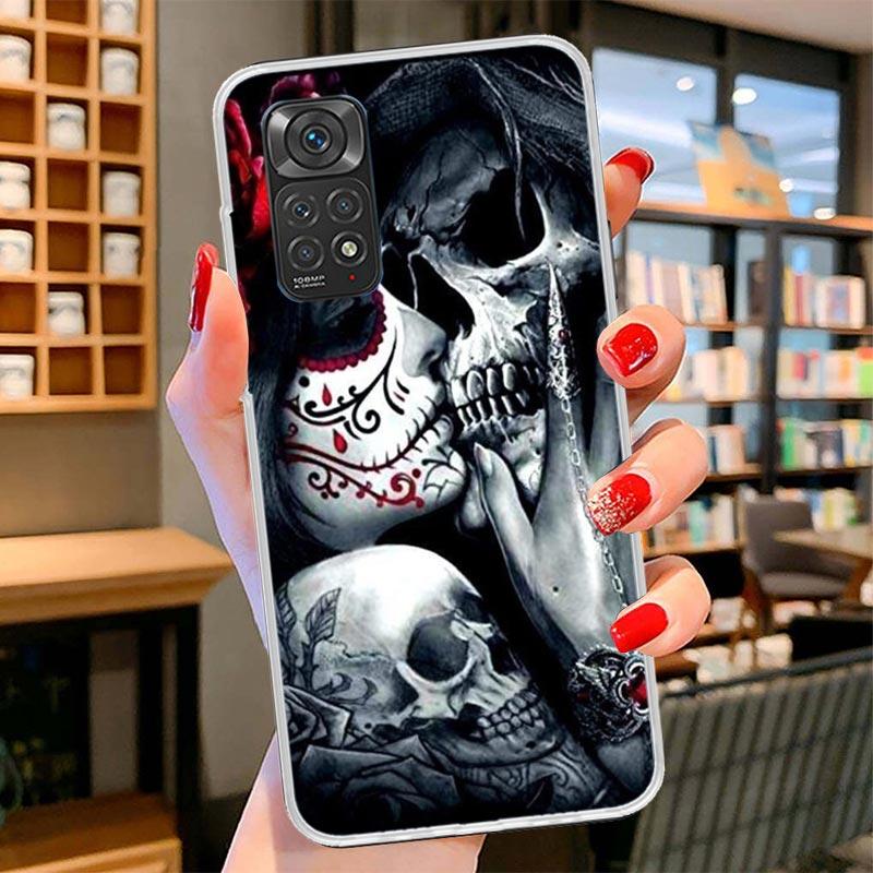 Catrina Schönes Rosenmädchen Totenkopf Hülle Handyhülle Für Xiaomi Redmi Note 15 14 13 12 11 10 Pro Plus 14S 12S 11S 11T 11E 10S Weich