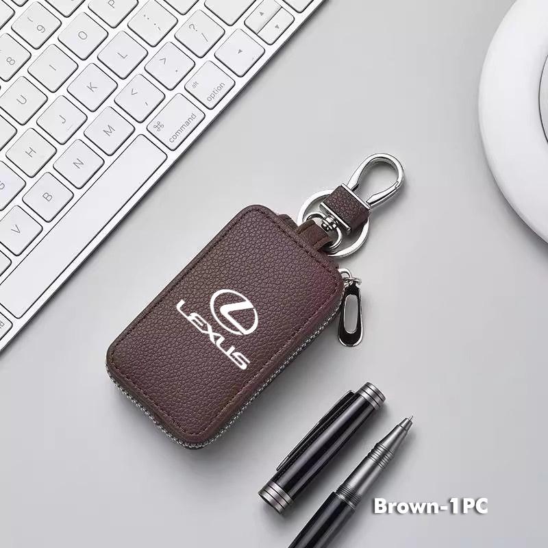 For Lexus Leather Car Keychain Bag Organizer Key Zipper Case Bag Protection Cover CT ES GS NX IS250 RX350 IS200 LX570 UX250h AFJ1
