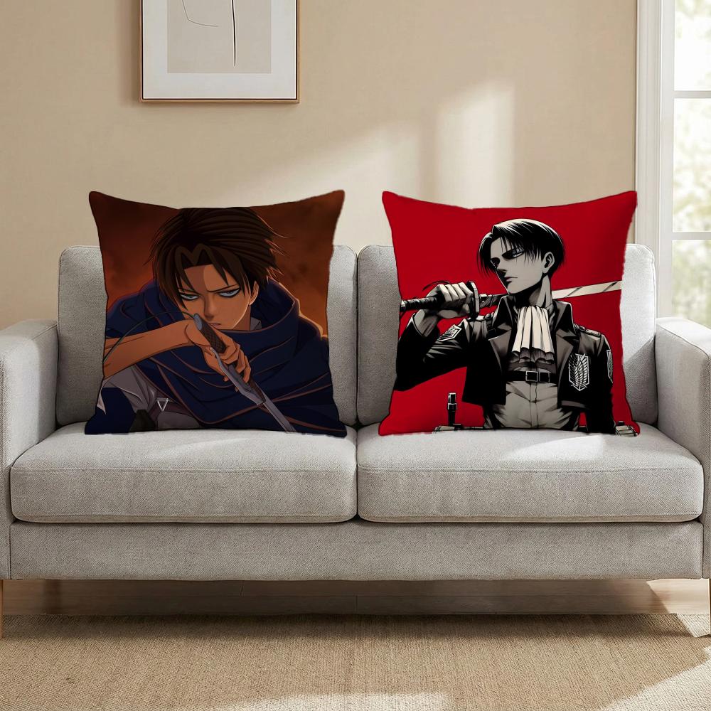 L-Levi A-Ackerman Cushion Cover Multi-Scene Pillow Cover for Home & Car - Reversible, Soft & Durable for Daily Use