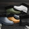 Low cut couple rain Shoes Ladies thick soled non slip rubber shoes Round toe solid color footwear Fashion women's rain boots