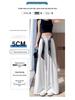 Women's Summer Wide-Leg High Waist Pants with Draped Silk Scarf Belt