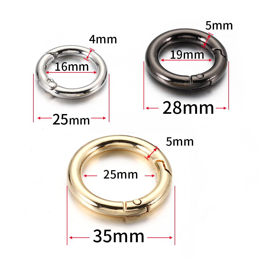 10pcs/5pcs Openable Metal Spring Clasp Ring Round Carabiner Keychain Clip Hook Buckle Bag Chain Connector for Jewelry Making DIY