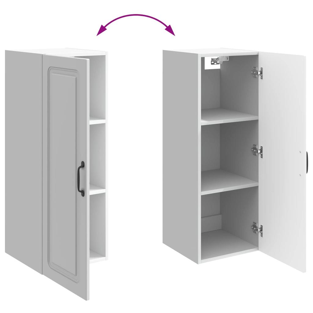 Wall Mounted Cabinet High Gloss White 33 x 34.5 x 90 cm Particleboard