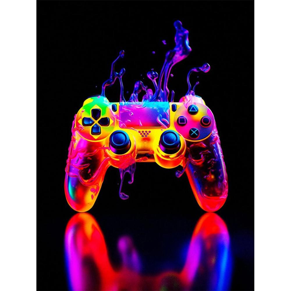 Colorful Neon Light 5D DIY Diamond Painting Kit Game Machine Sticking Diamond Embroidery Handmade Mosaic Home Decoration