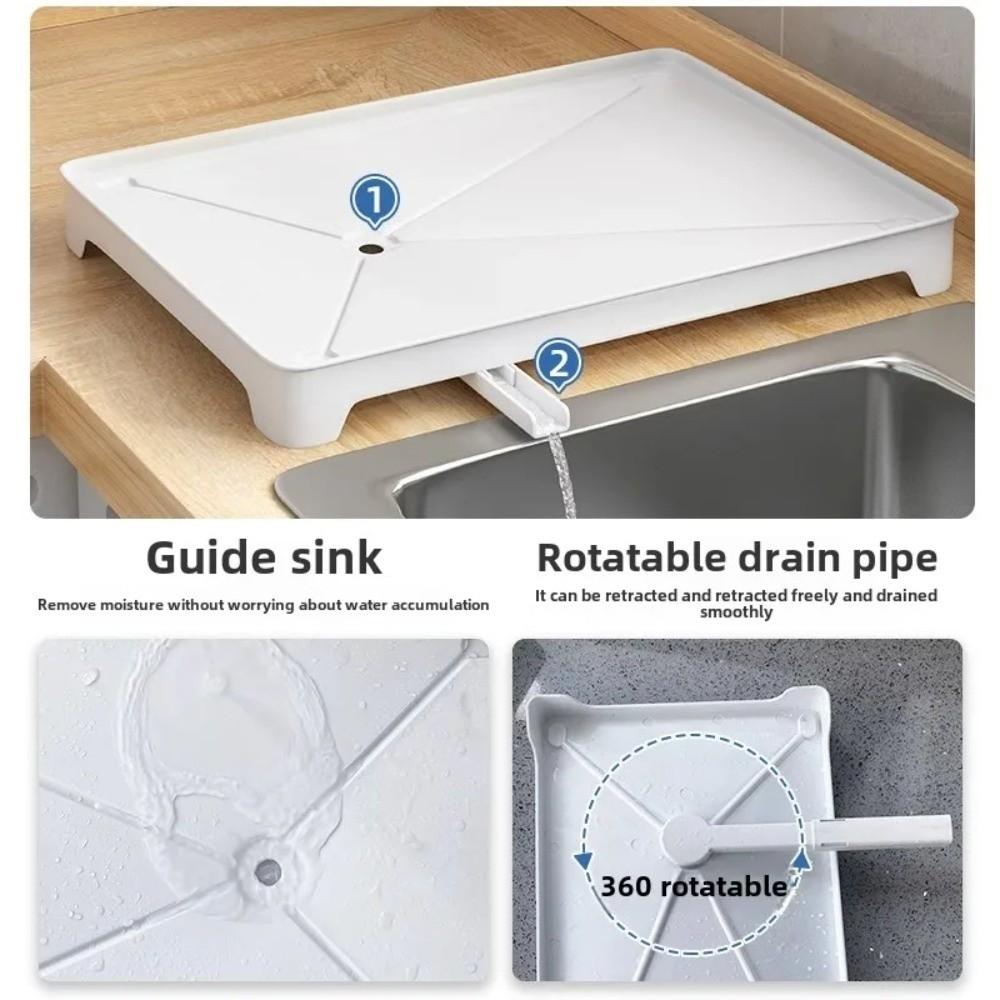 Drainer Tray Kitchen Storage Rack Carbon Steel Plates Organizer with Drainboard  Desktop
