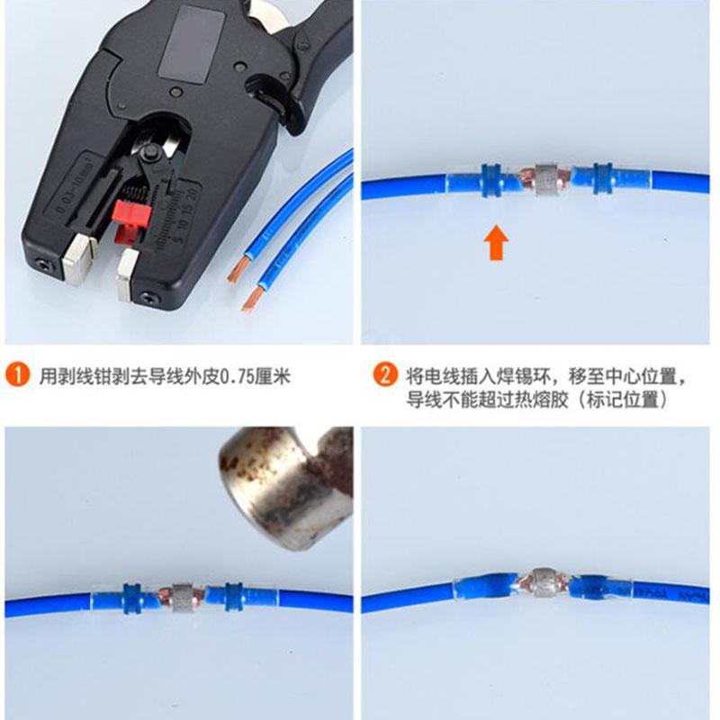 10PCS pájecí elektrické svorky Smršťovací bužírka Konektory těsnění Vodotěsné konektory na tupo Spojky izolované drátem