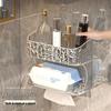 Wall-Mounted Double-Layer Tissue and Face Towel Holder for Bathroom