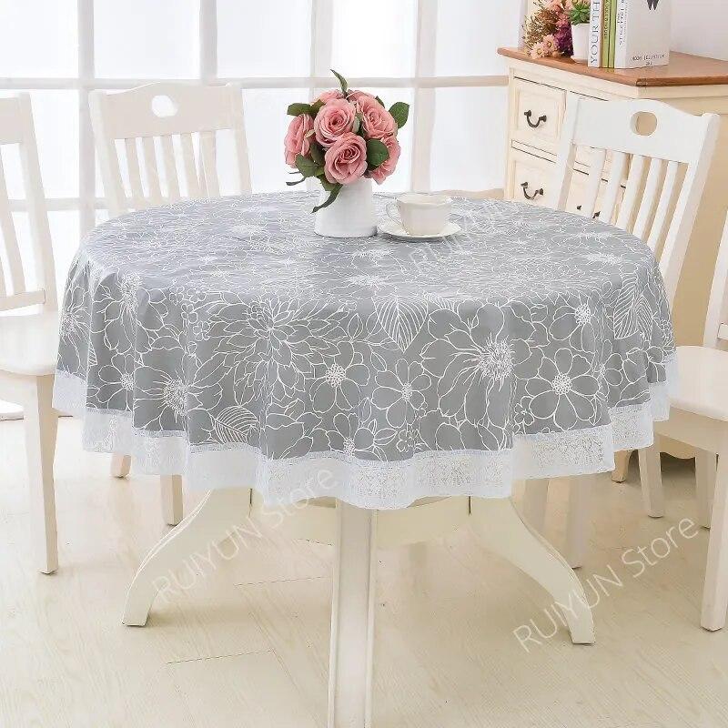 

Круглая скатерть ПВХ Водонепроницаемая маслостойкая скатерть Круглая скатерть для стола Ресторан Банкетная скатерть Свадебная вечеринка Скатерть Diameter 137cm