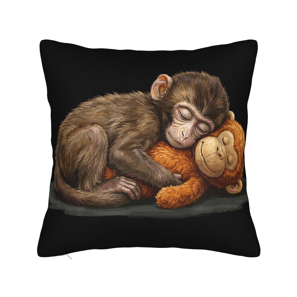 Baby Viral Monkey Punch Hugging Pillow Case Square Pillow Cover For Couch Sofa Bedroom Funny Cushion Cover