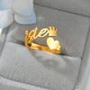 Atoztide Custom Name Ring Unique Personalized Charm Fashion Stainless Steel Letter Gold Color For Women Girlfriend Jewelry Gift