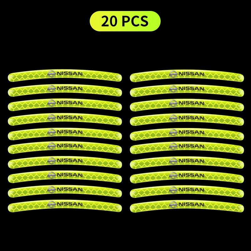 Car Wheel Hub Sticker Reflective Stripe Tape Night Driving Safety Luminous Sticker For Nissan Qashqai X J10 J11 Tiida Juke Teana