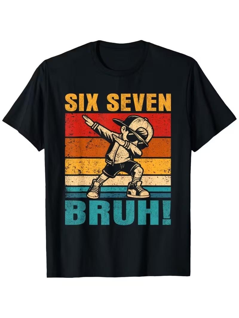 

Summer Fashion Boys Cotton T-Shirt Brush SIX SEVEN 67 Digital Puzzle Print Kids Casual Top Children s Short Sleeved Tee Shir... 5XL різнокольоровий