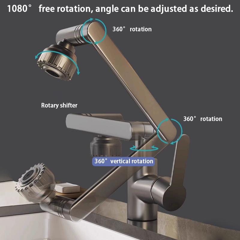 Universal Dual-Mode Rotating Faucet Mechanical Arm Wash Basin Kitchen Bathroom Hot And Cold Household Basin Wash Basin Wash Up