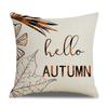 Thanksgiving Linen Pillowcase Autumn Pumpkin Print Pillow Cushion Cover