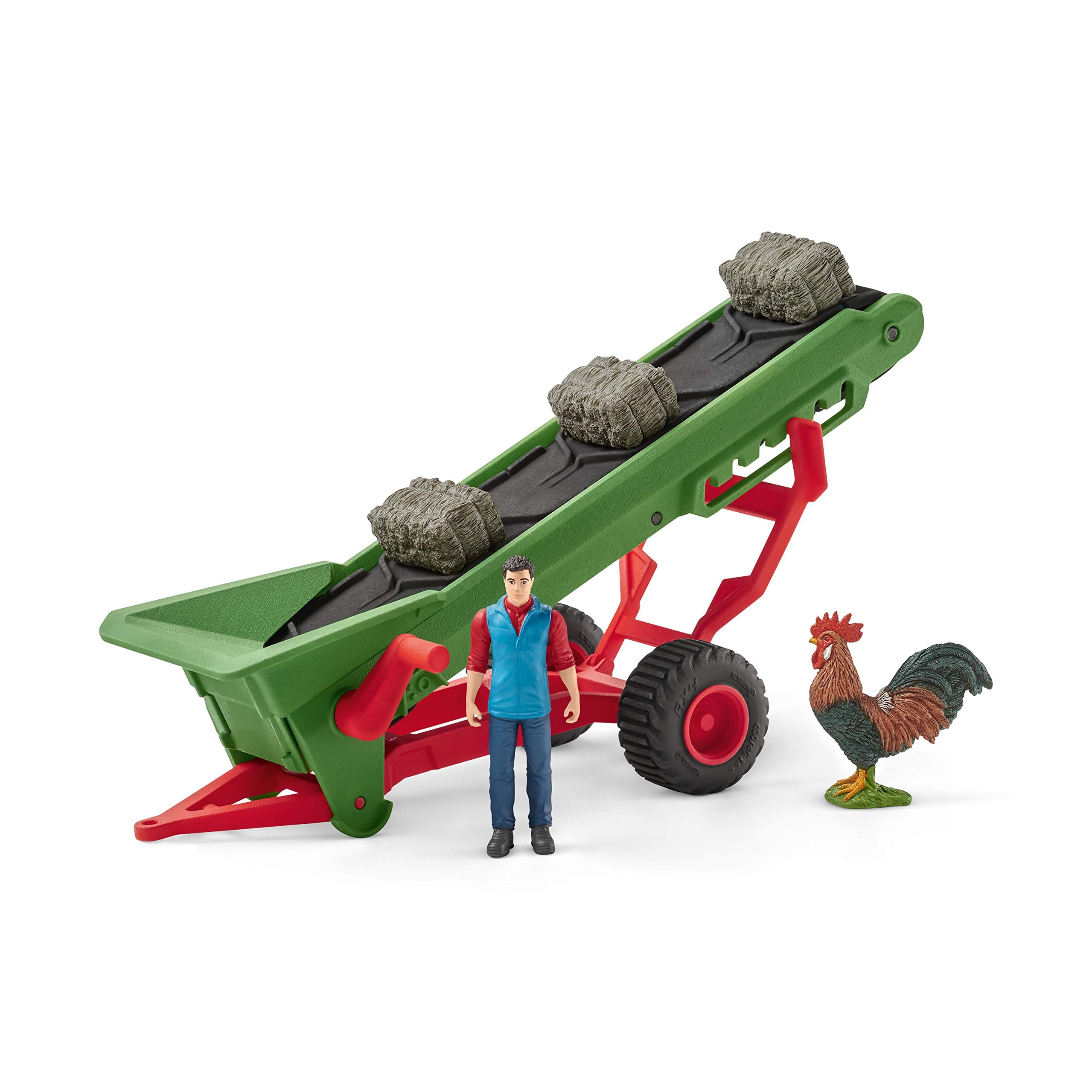 

Schleich Farm World Фигурка транспортера сена и фермера 42377