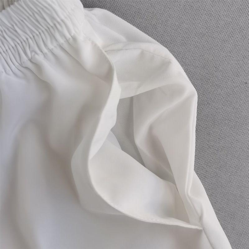 Silk Cotton White Work Pants Spring and Summer New Arrival Elastic Waist Silm Suit Pants Silk Cotton Casual Pants Pants Women