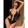 Women S One Piece Swimsuit Hollow Out Backless Tie Up Bikini