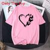 T Shirt Women Summer Loose Fit Heart Print Short Sleeve Graphic Tee For Casual Wear