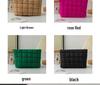 Trendy Women's Solid Color Pleated Makeup Clutch: Versatile, Fashionable, Stylish Plaid Bag