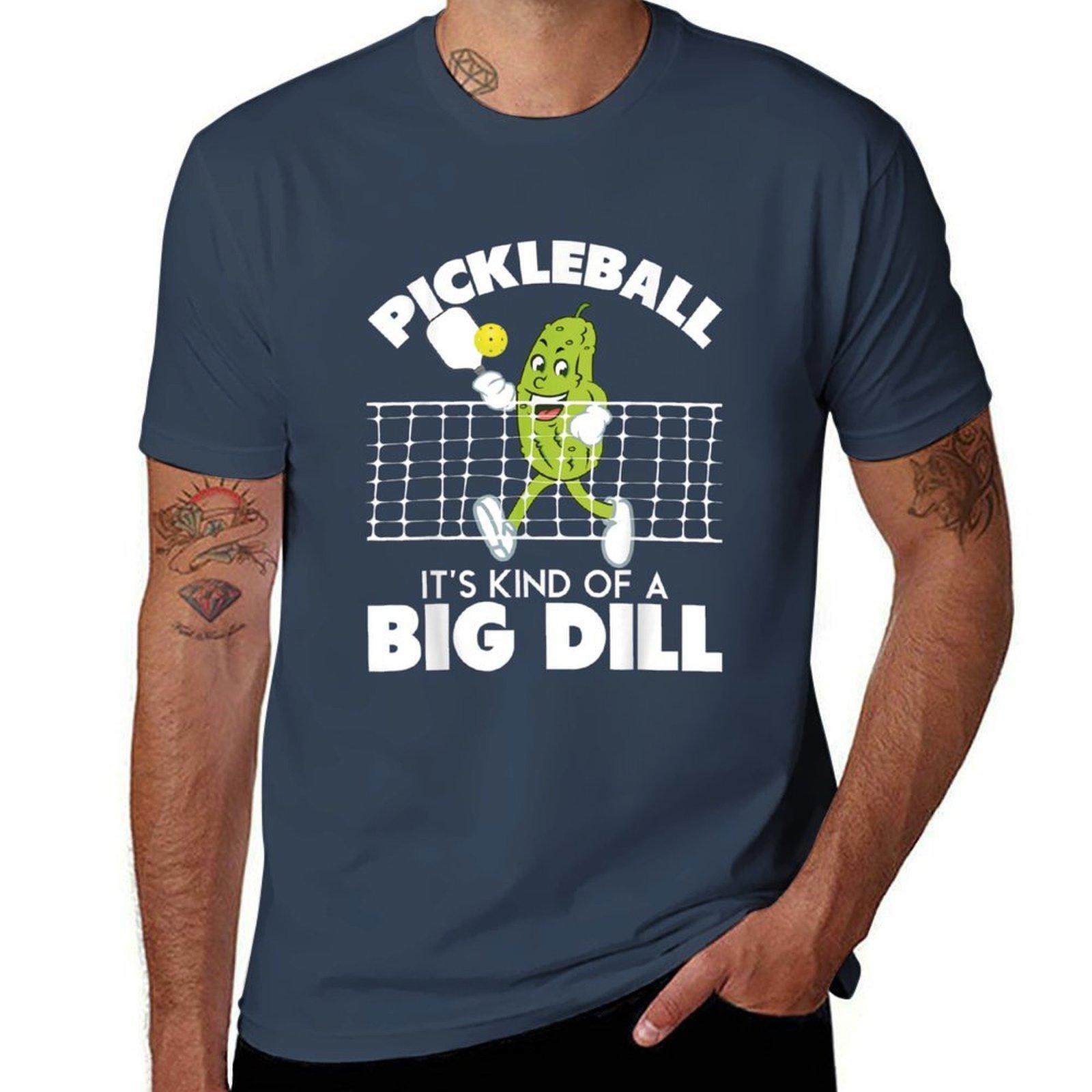 Cool Pickle Playing Pickleball TShirt Street Fashion Casual Tee Shirt S