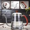 Pokaro Tea Drip Pot, Coffee Kettle, Narrow Mouth Kettle, Heat-Resistant Glass, 680ml, Narrow Mouth Gooseneck Pot, Coffee Pot, Stovetop Safe, Borosilic