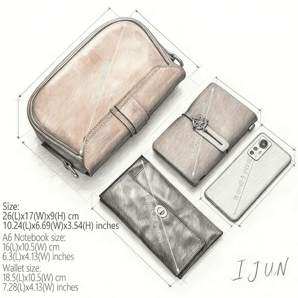 IJUN Vintage Mini-Schultertasche für Damen - Handgefertigte Crossbody-Tasche aus pflanzlich gegerbtem Leder, Größe Klein (Orange)