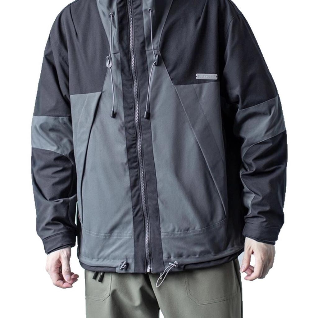 Spring and Autumn New Japanese-style Retro Color Matching Trench Coat Men's Loose Casual Tooling Outdoor Windproof Jacket Top