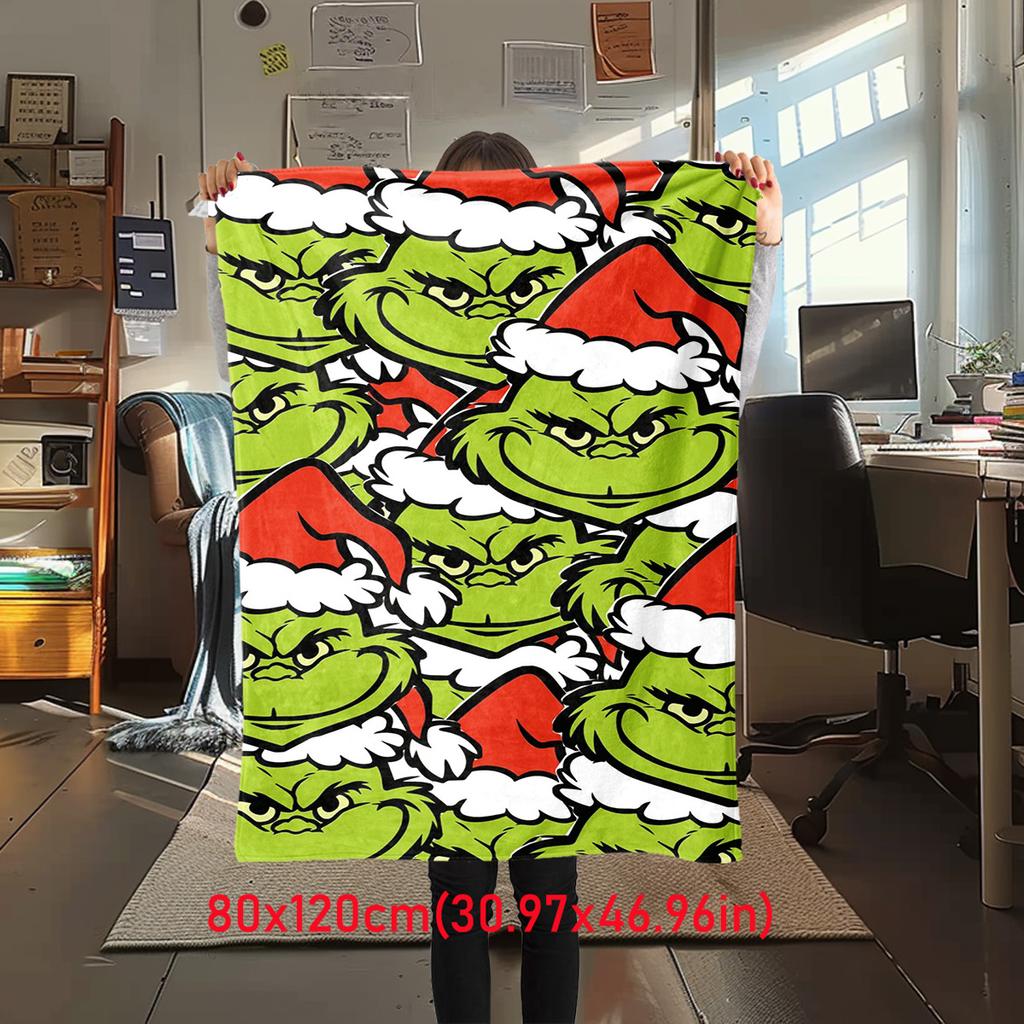 Christmas Gift Comedy Movie How the Grinch Stole Christmas blanket home warming, four season bed decoration sofa cover flannel throwing blanket K4