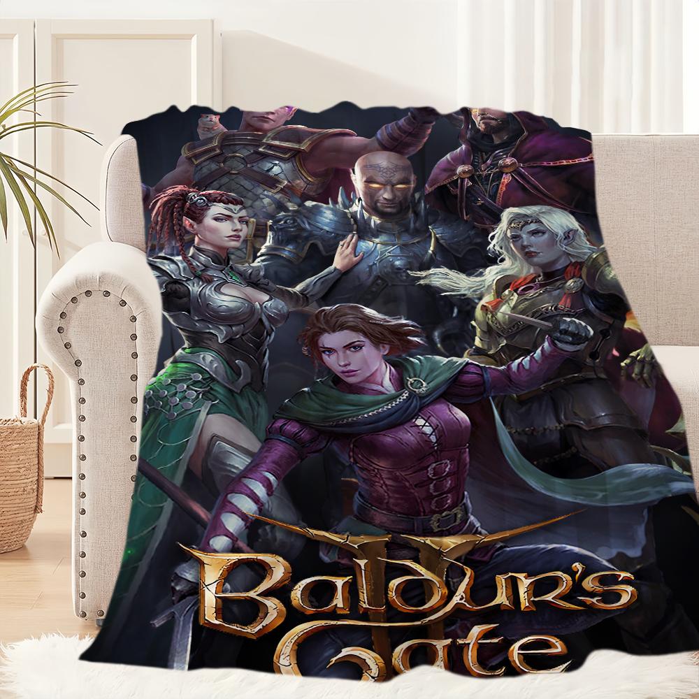 Game Blanket Plush Nap Sofa rug for Living Room B-Baldurs G-Gate 3 Warm Office Bedroom Birthday Home Travel Kid Gifts