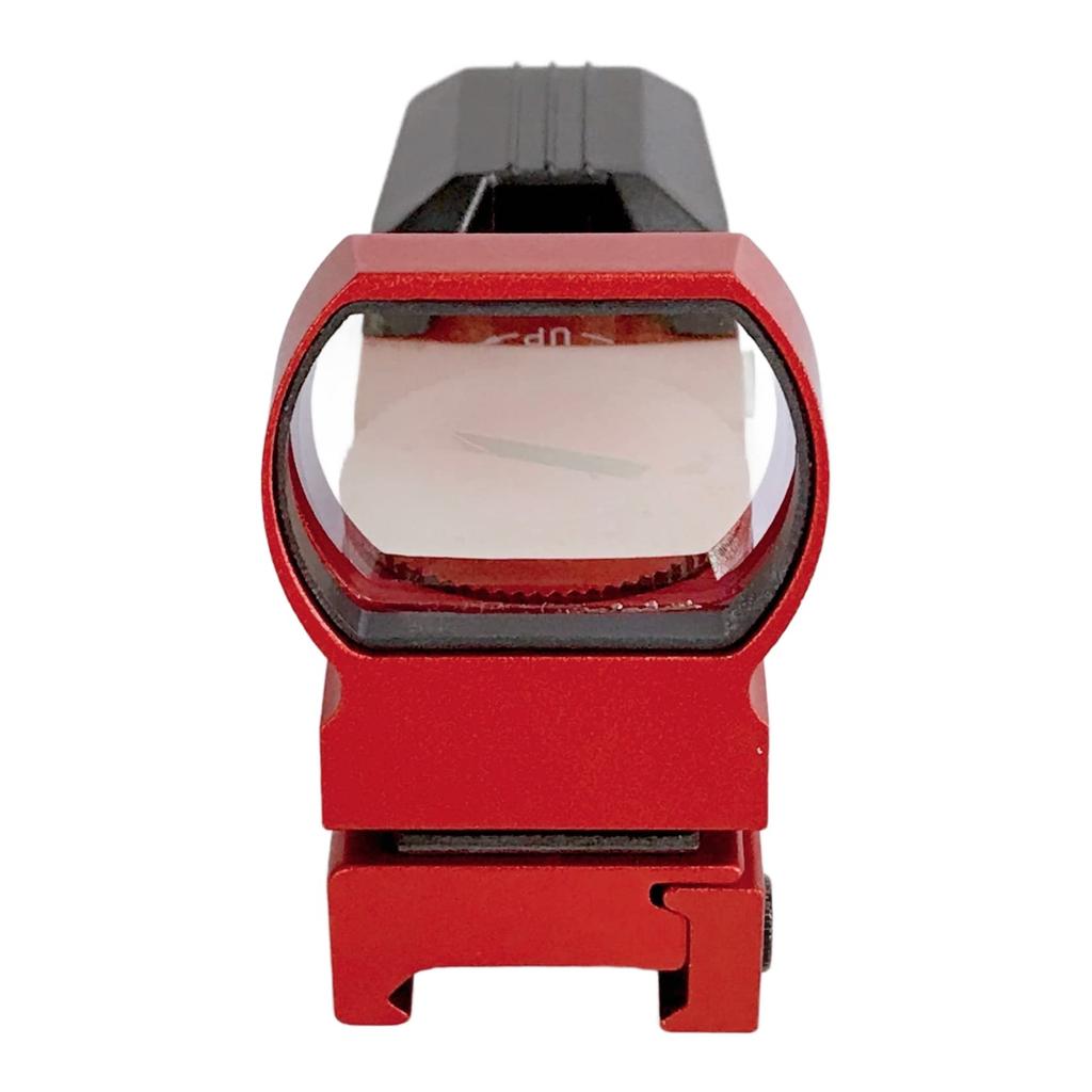 ChaosAirsoft Open-Type Dot Sight, 4 Reticle Types X 2 Colors, 5 Brightness Levels, Compatible with 20mm Rails (Red)
